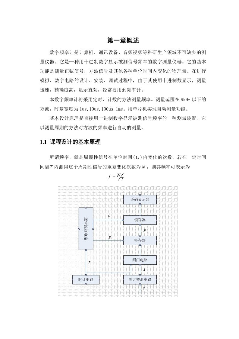 嵌入式课程设计数字频率计