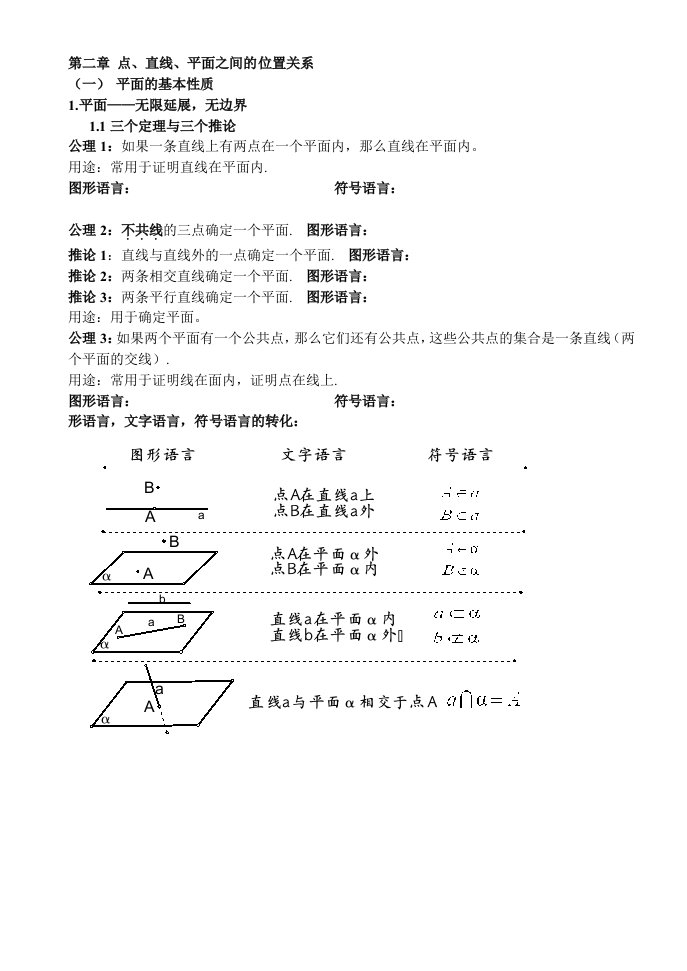 立体几何章节总结