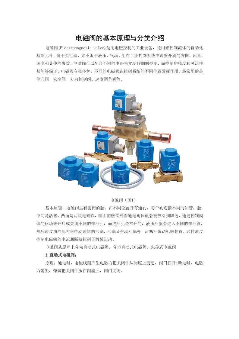 电磁阀的基本原理与分类介绍