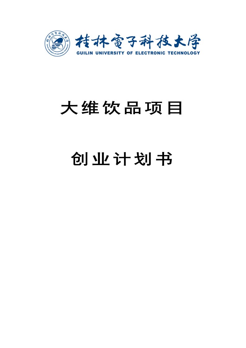 大维饮品项目创业计划书