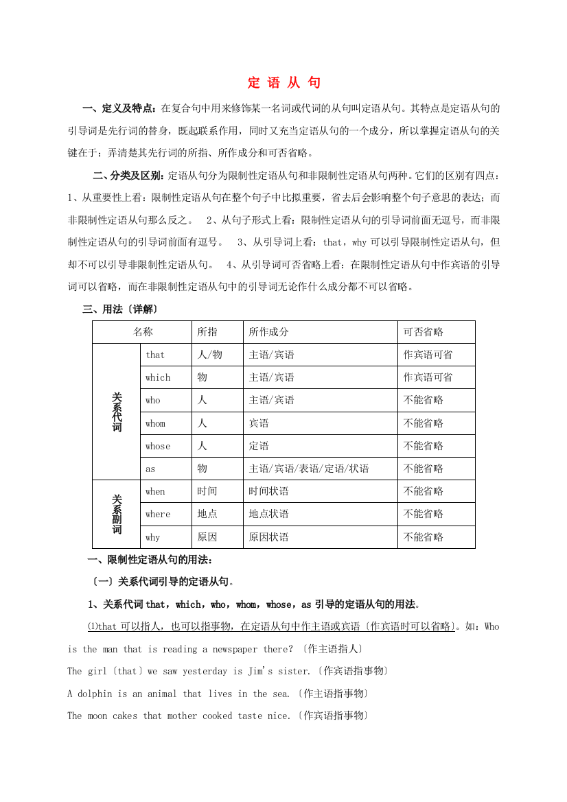 （整理版高中英语）定语从句2