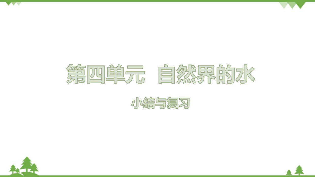 人教版九年级化学上册第四单元复习ppt课件-自然界的水