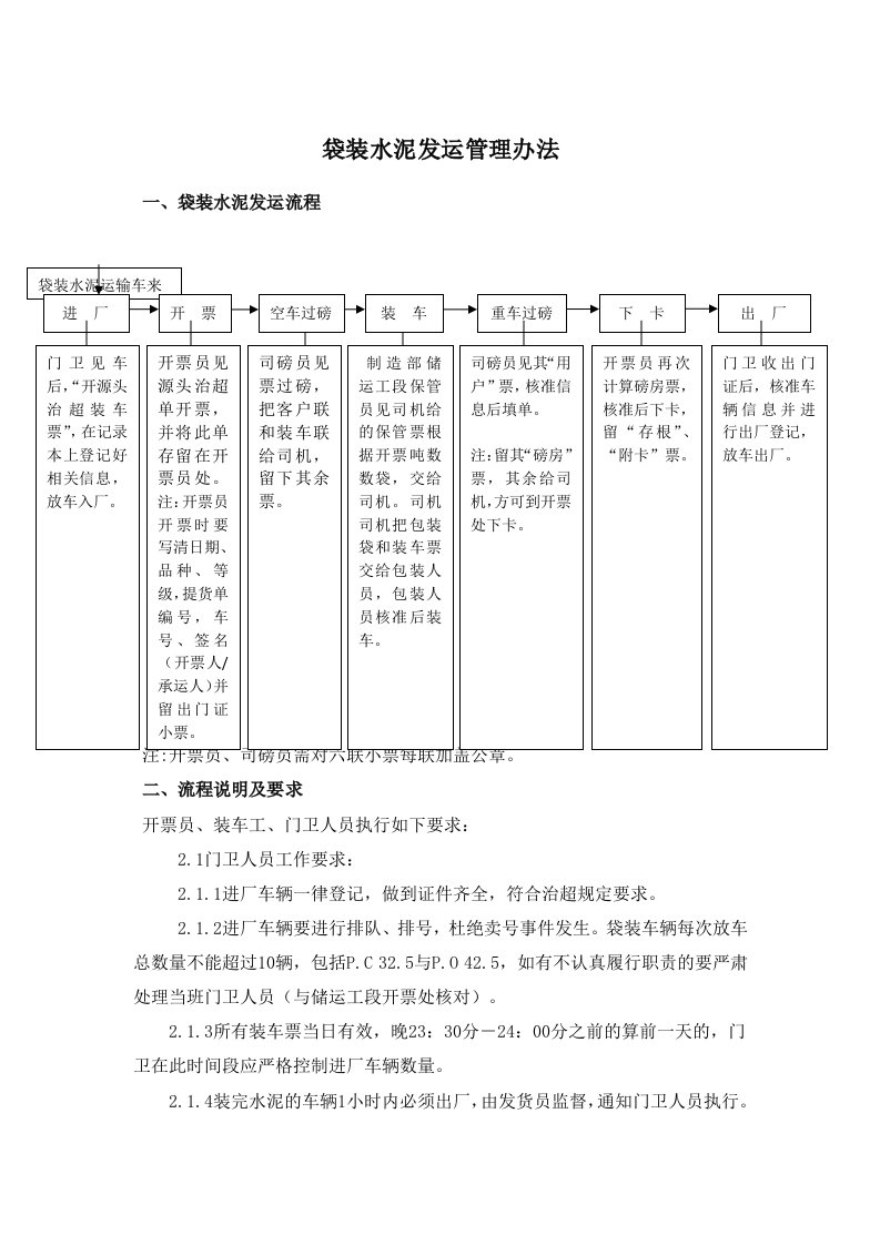 袋装水泥发运管理办法