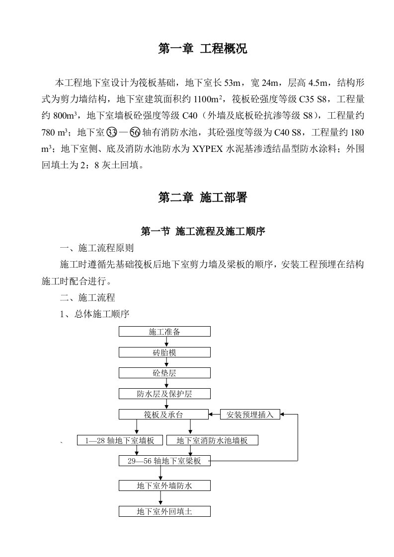 某住宅楼基础及地下室施工方案(筏板基础_剪力墙)