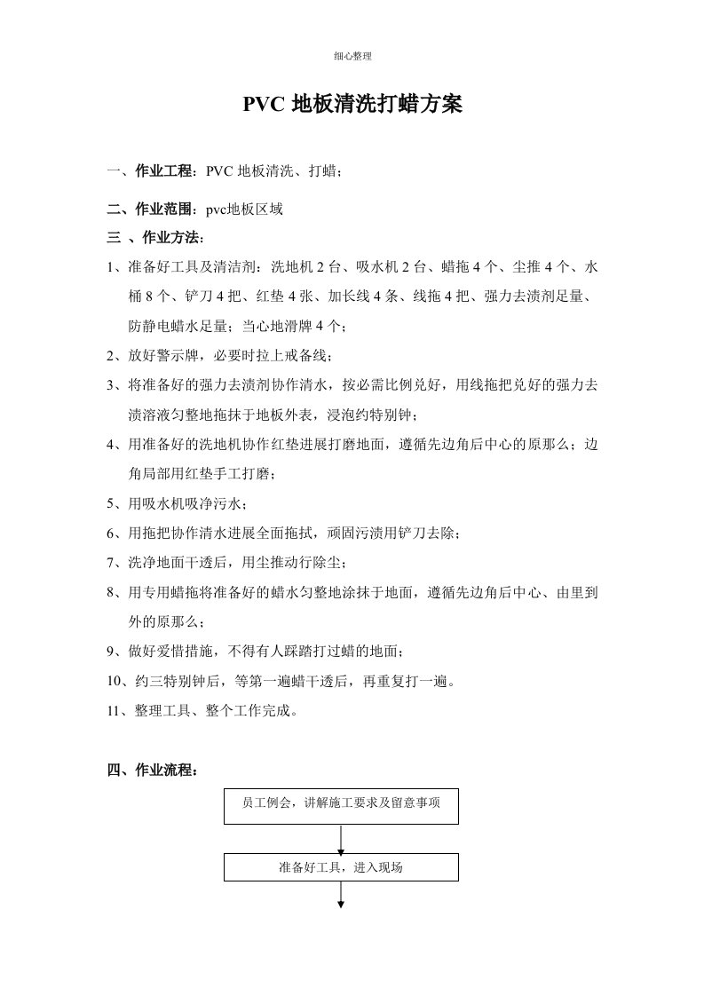 PVC地板清洗打蜡方案