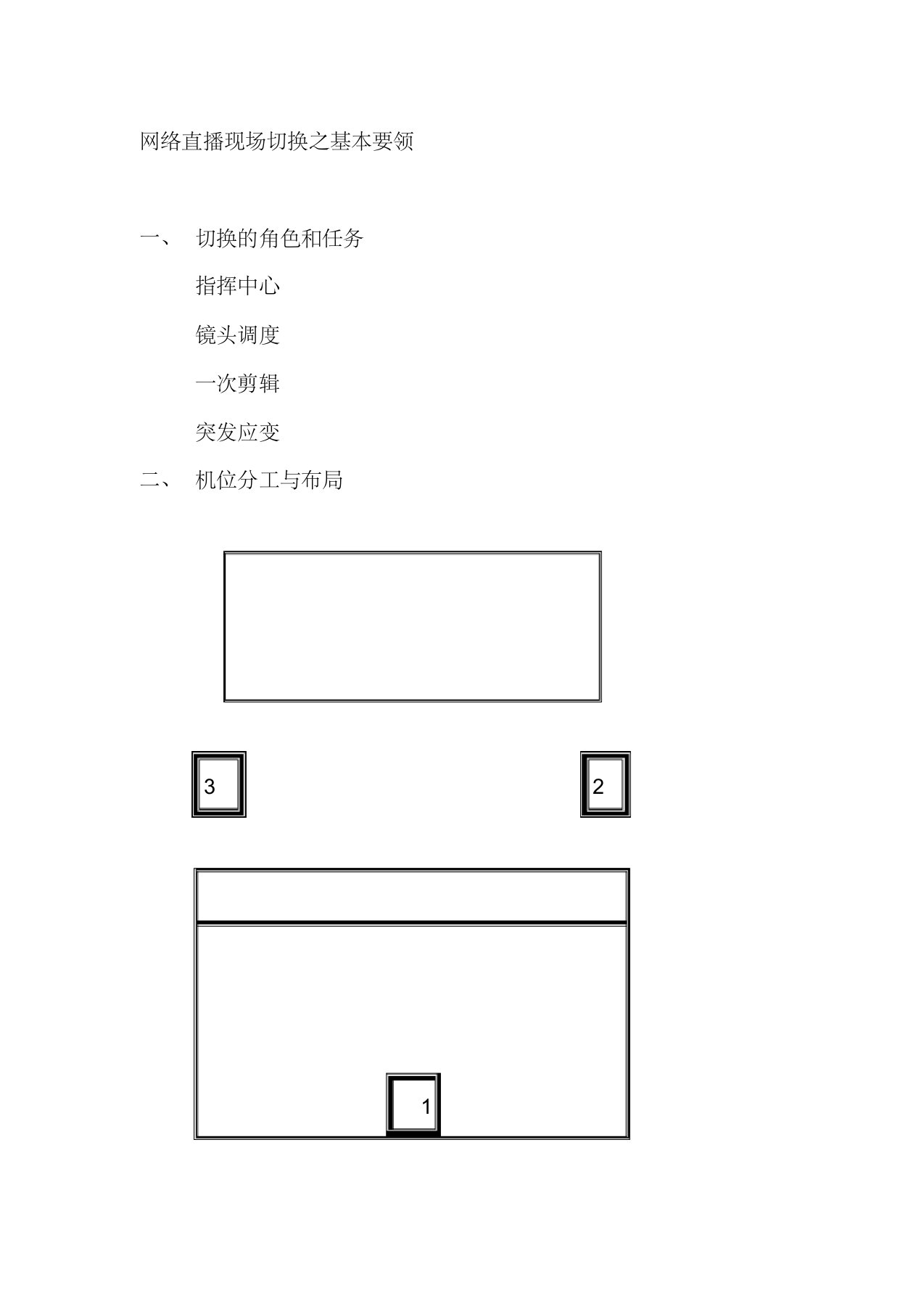 网络直播现场切换之基本要领