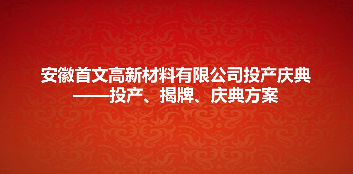 某某高新材料有限公司投产庆典活动策划方案