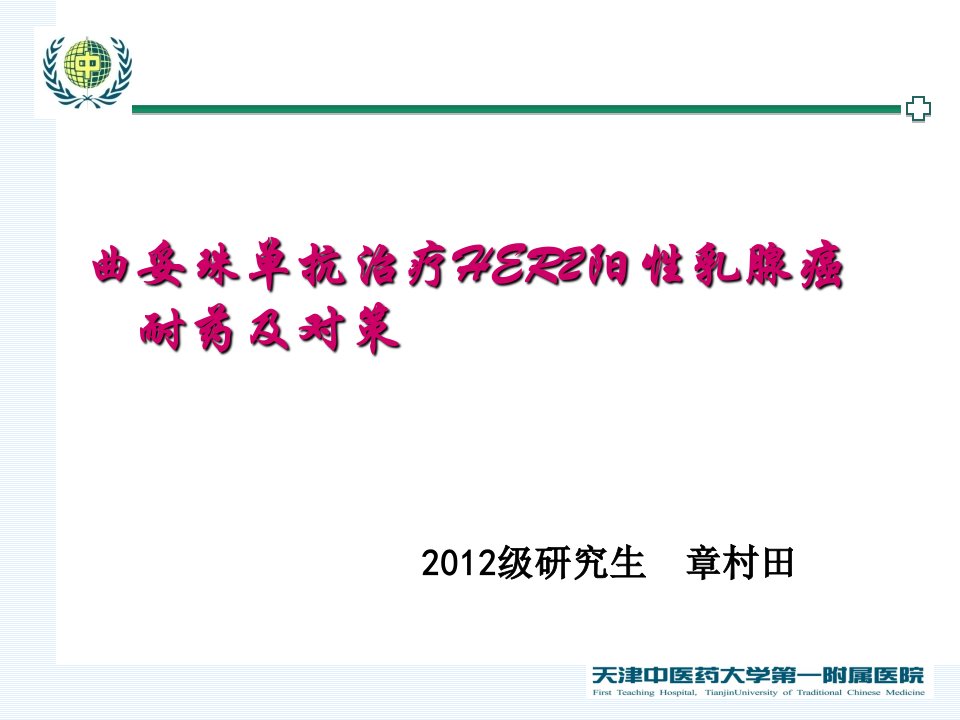 曲妥珠单抗治疗HER2阳性乳腺癌的机制耐药及对策PPT课件