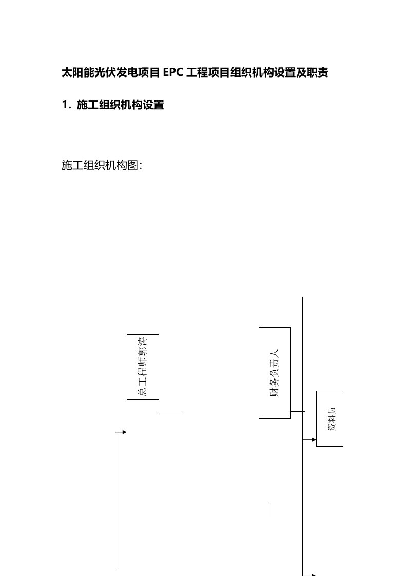 太阳能光伏发电项目EPC工程项目组织机构设置及职责