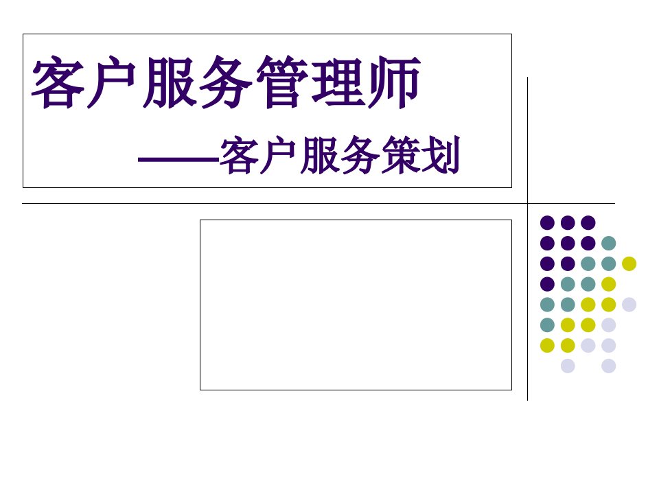 三级客户服务策划