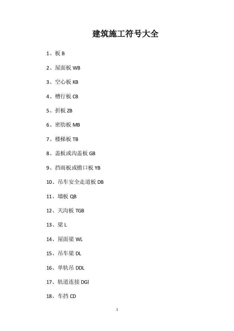 建筑施工符号大全