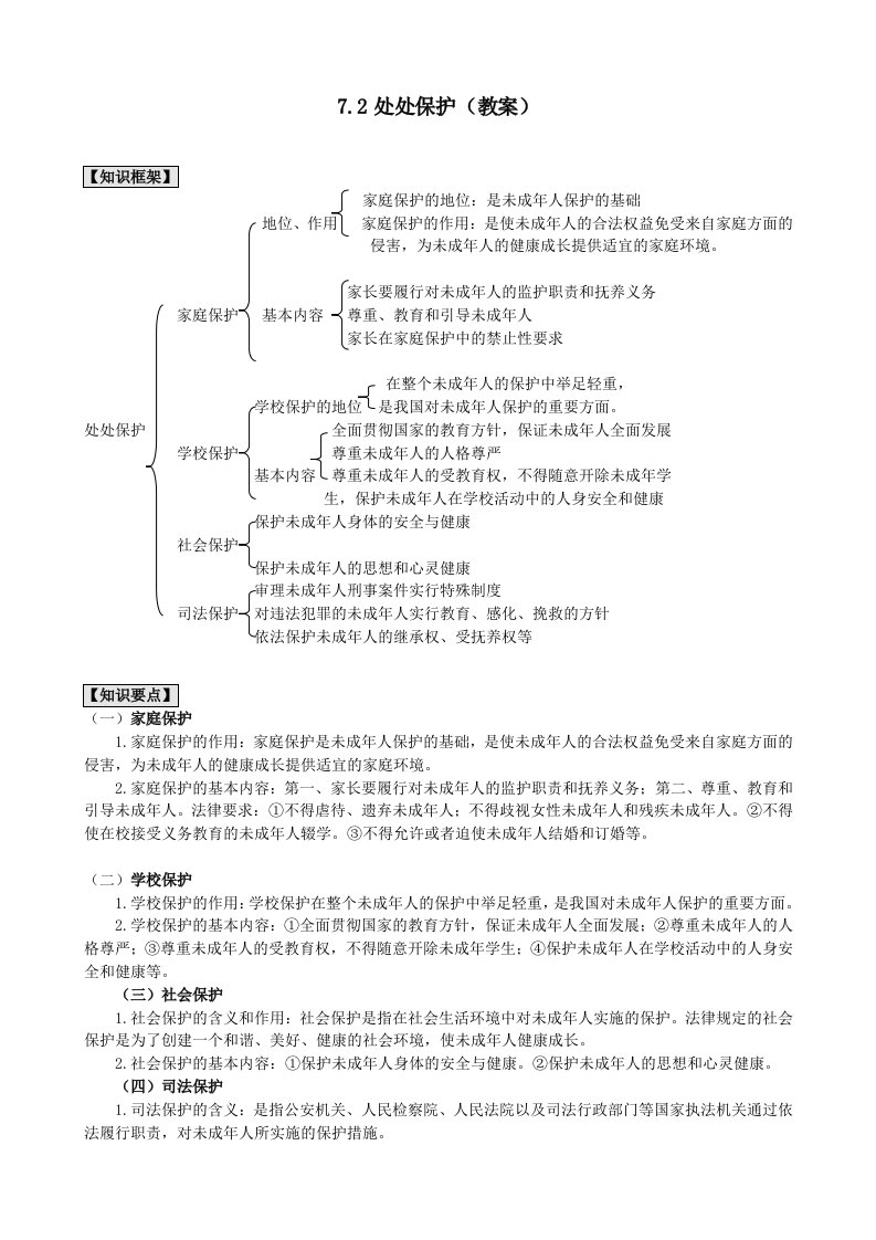 粤教版七年级思想品德7.2处处保护教案