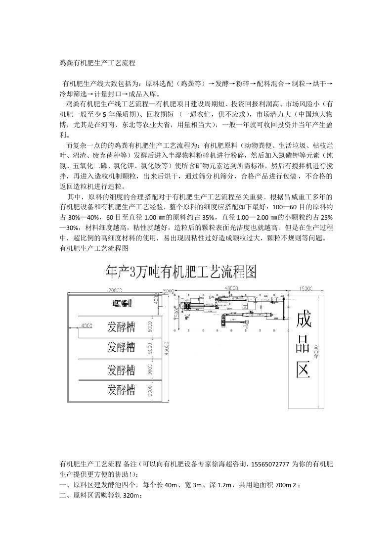 鸡粪有机肥生产工艺流程