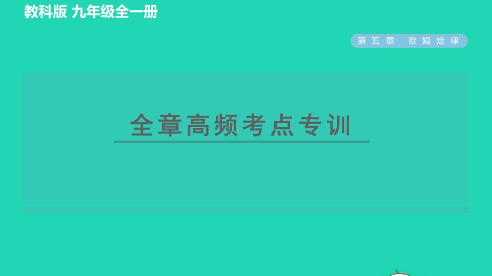 2022九年级物理上册第五章欧姆定律全章高频考点专训习题课件新版教科版