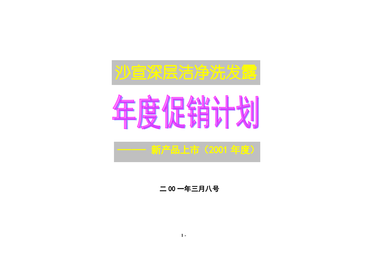 深层洁净洗发露年度促销计划新产品上市