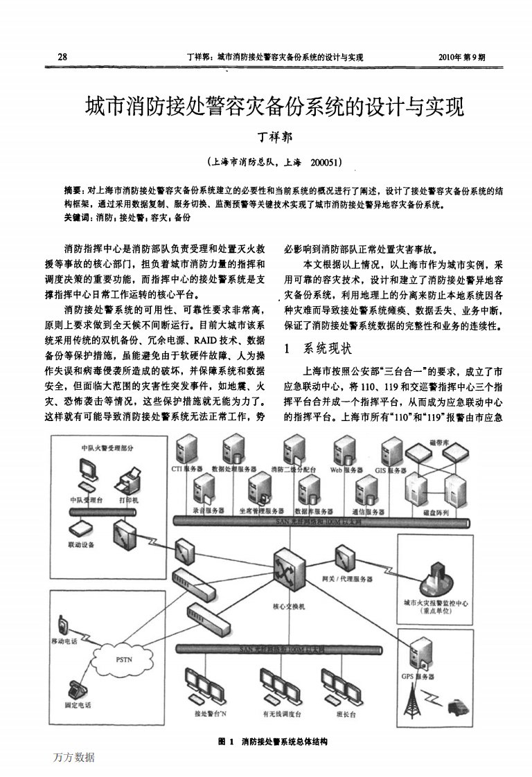 城市消防接处警容灾备份系统的设计与实现