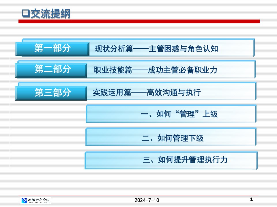 成功主管的修炼课程