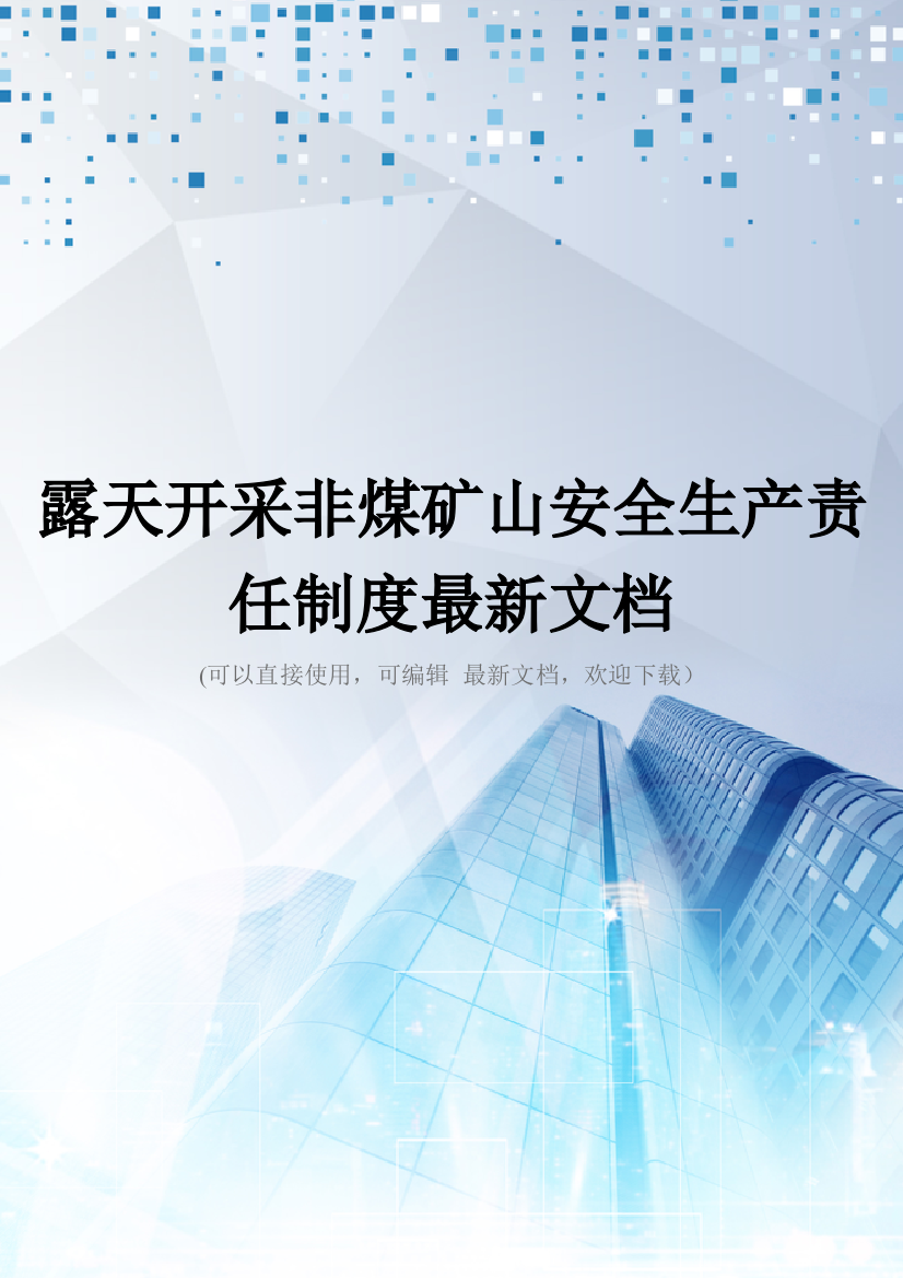 露天开采非煤矿山安全生产责任制度最新文档