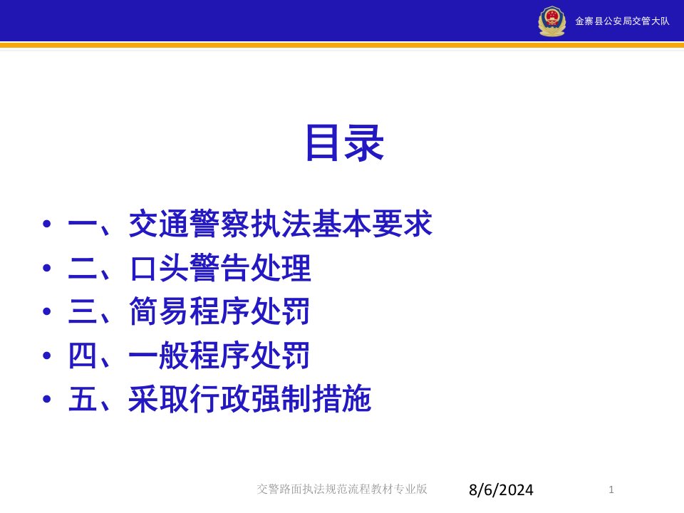 交警路面执法规范流程教材专业版