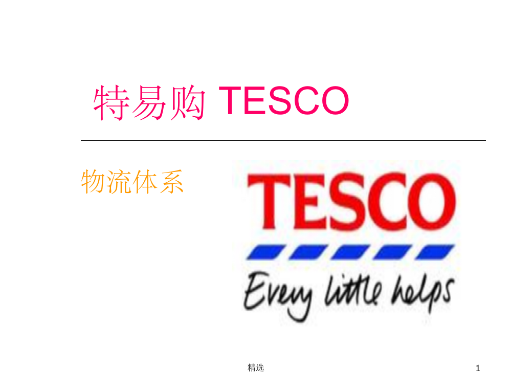 特易购-TESCO的物流体系ppt课件