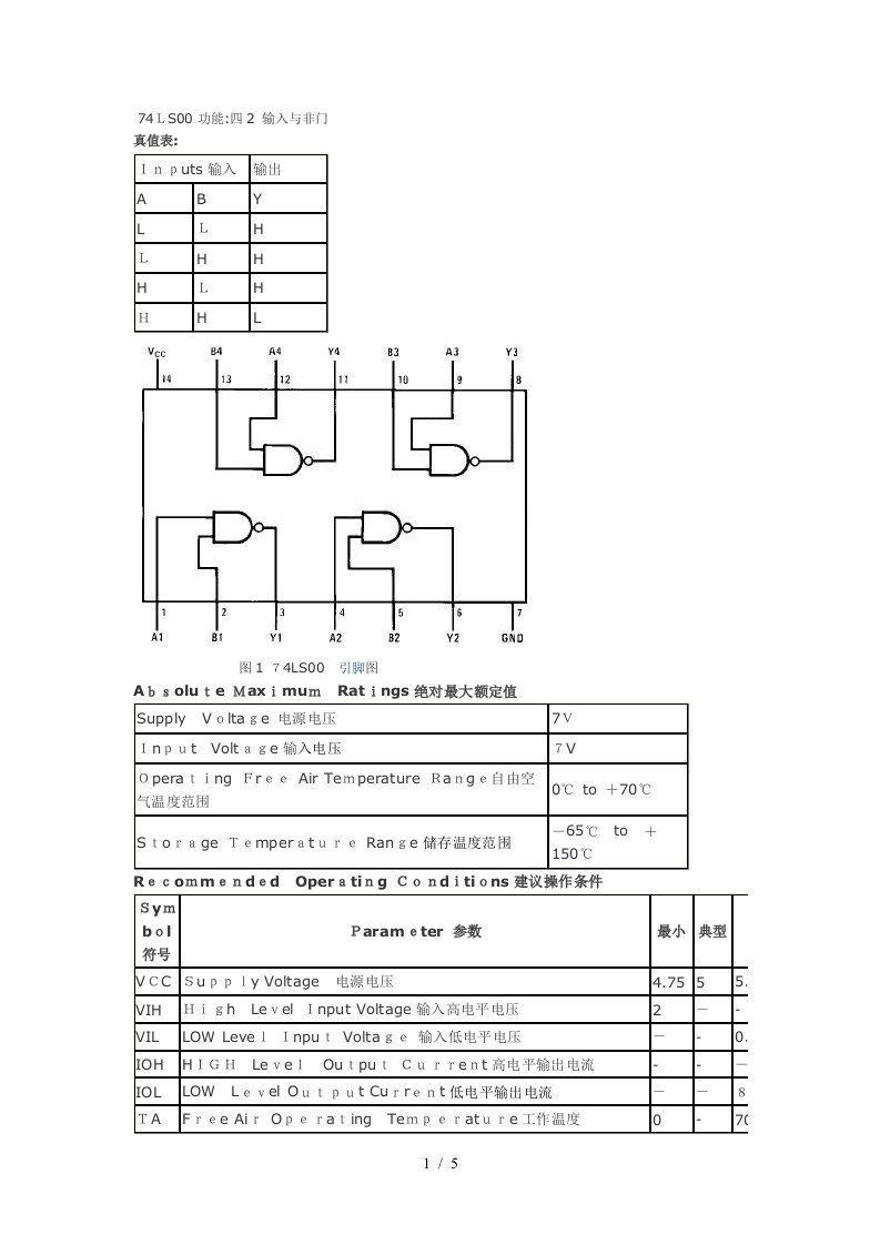 74LS00中文资料