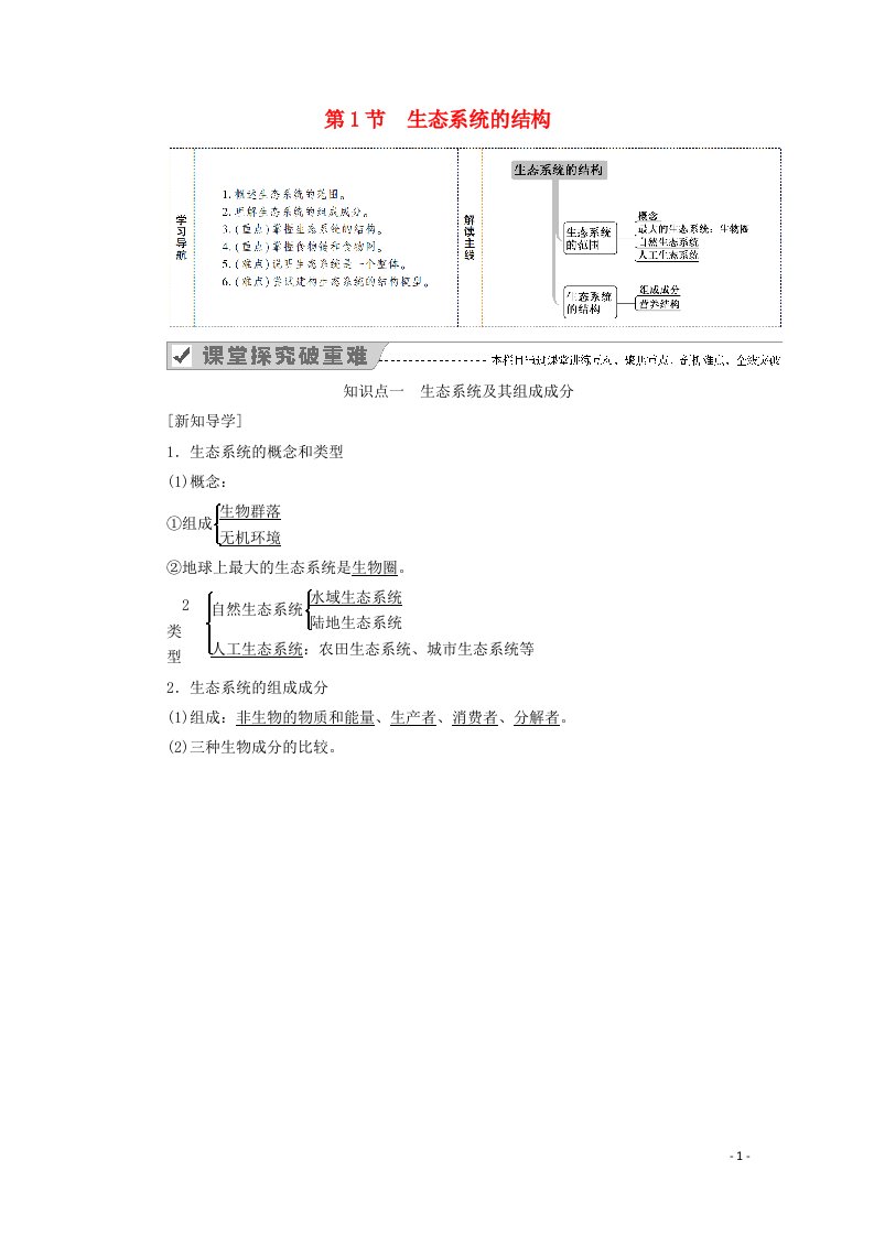 2020_2021学年高中生物第5章生态系统及其稳定性第1节生态系统的结构学案新人教版必修3