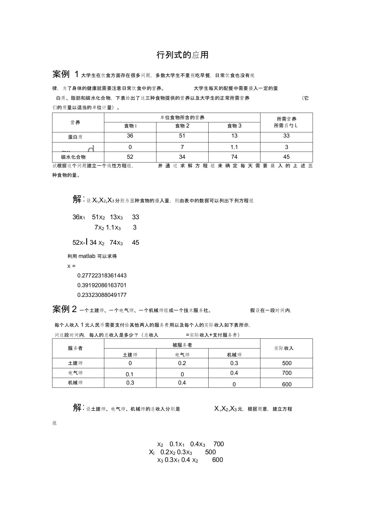 线性代数应用案例