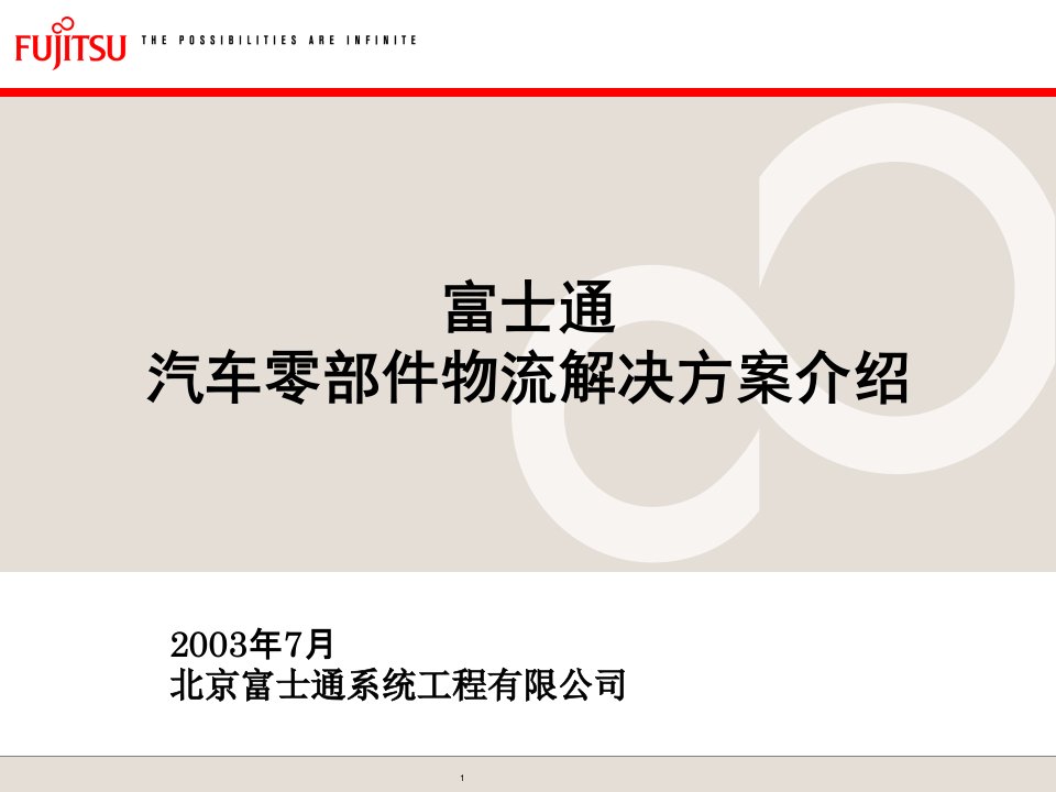 富士通汽车零部件物流解决方案介绍(1)