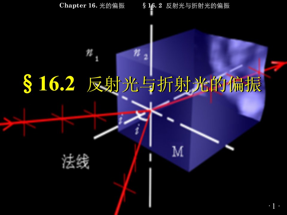 大学物理学习课件16.2反射光与折射光的偏振