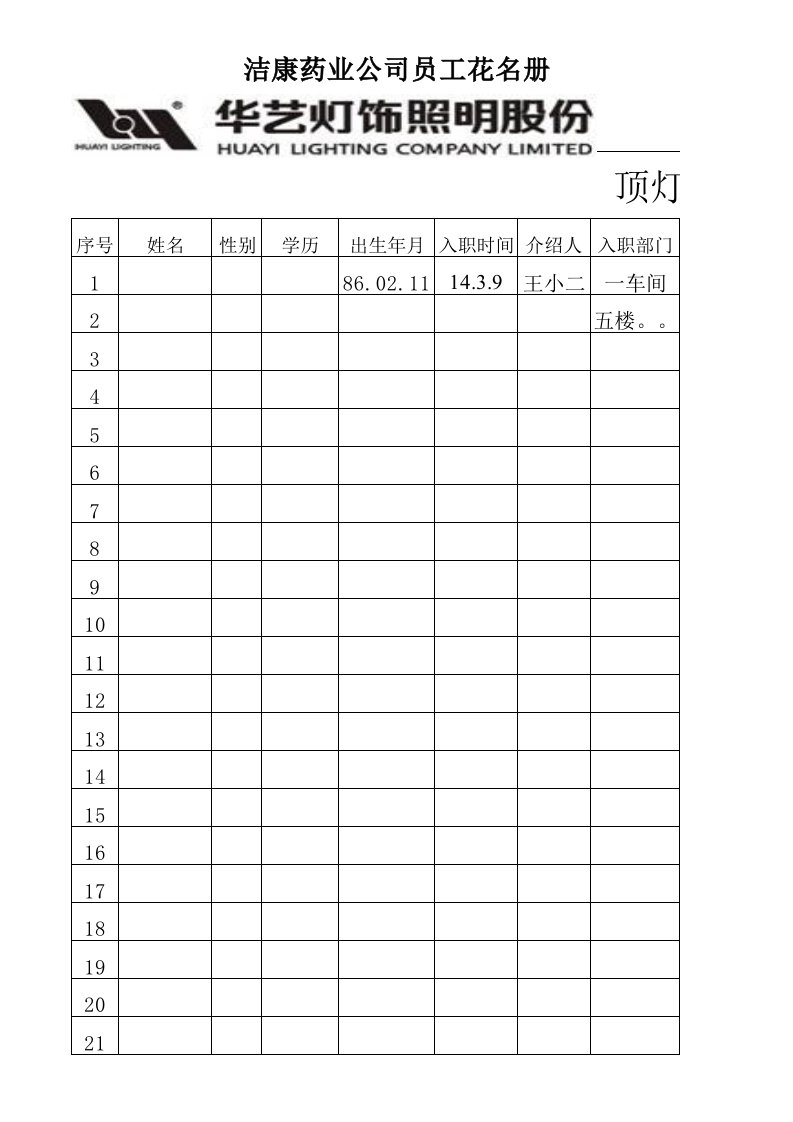 员工管理-员工花名册顶