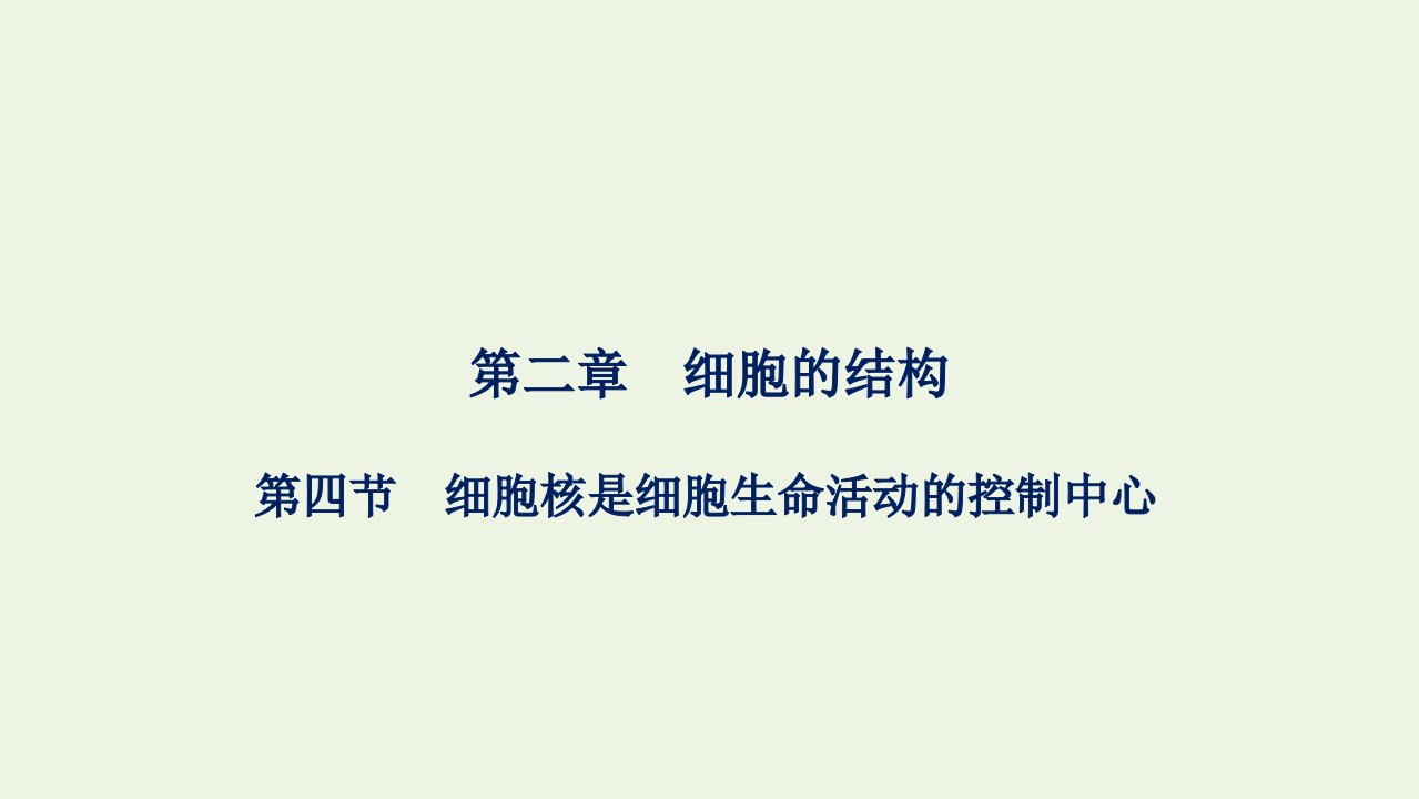 2021_2022学年新教材高中生物第二章细胞的结构第四节细胞核是细胞生命活动的控制中心课件浙科版必修第一册