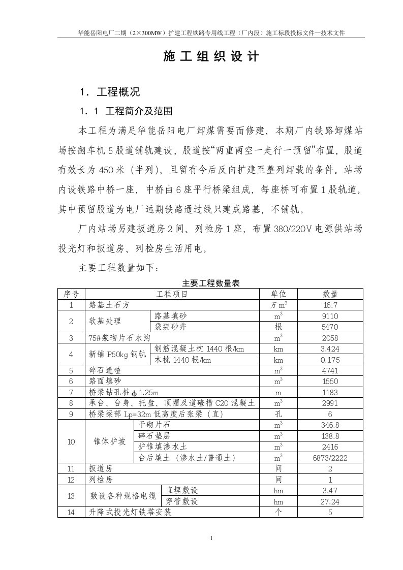 华能电厂施工组织设计