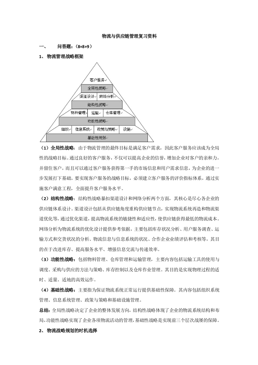 物流与供应链管理复习资料byshuiyushi