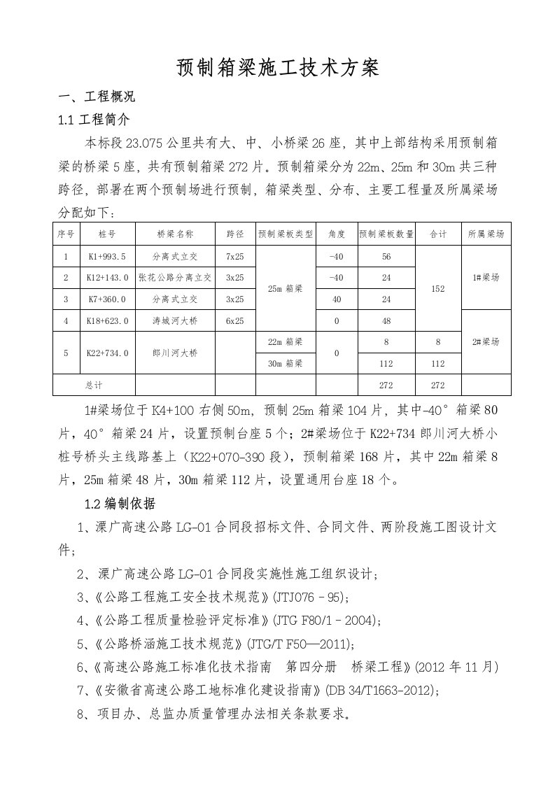 预制箱梁施工方案(30m)