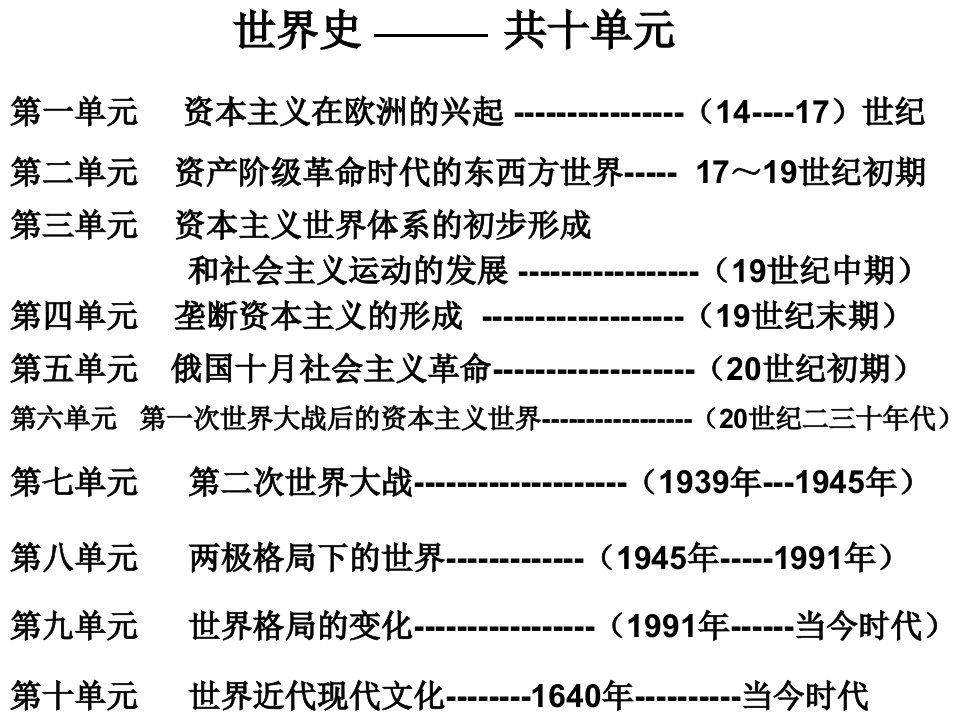 高三历史世界历史第一单元复习