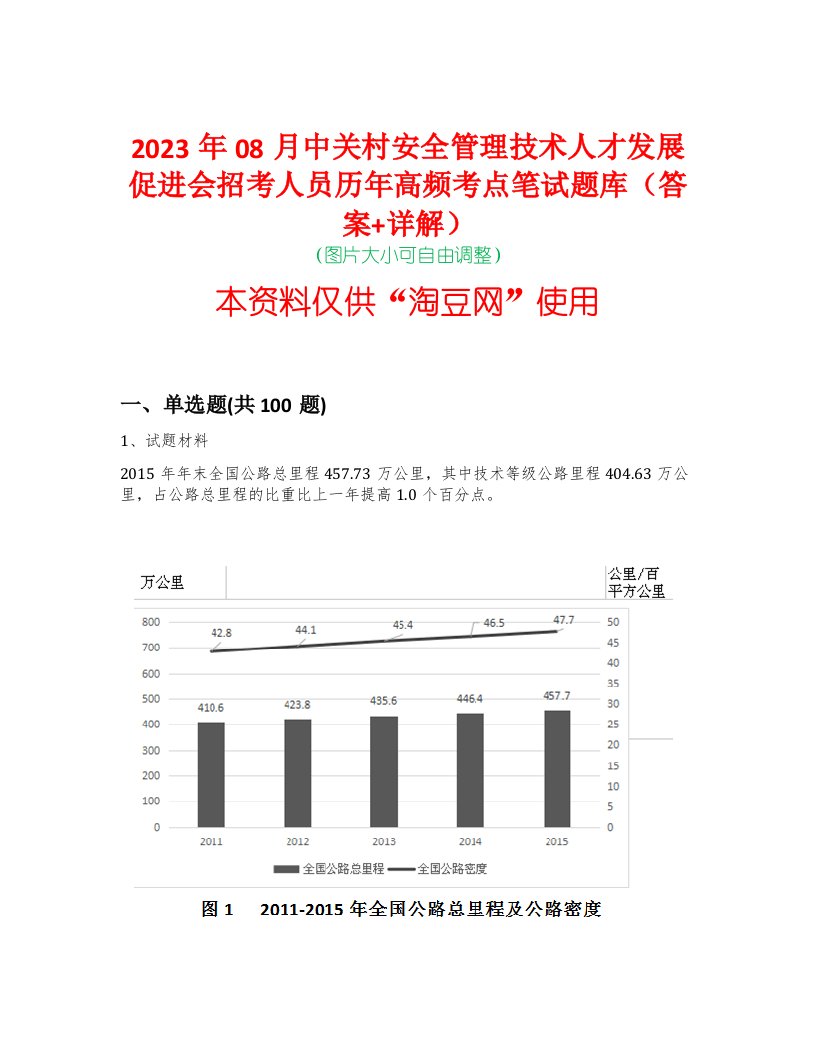 2023年08月中关村安全管理技术人才发展促进会招考人员历年高频考点笔试题库（答案+详解）