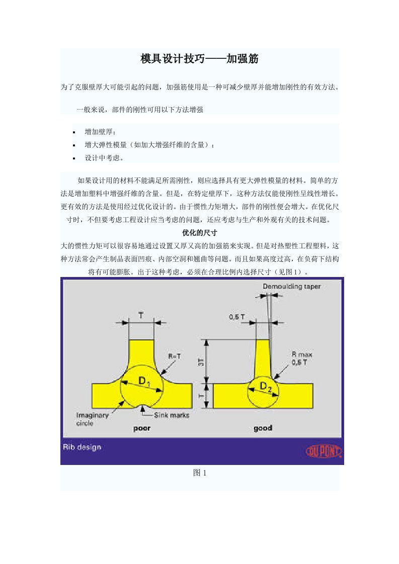 模具设计技巧加强筋