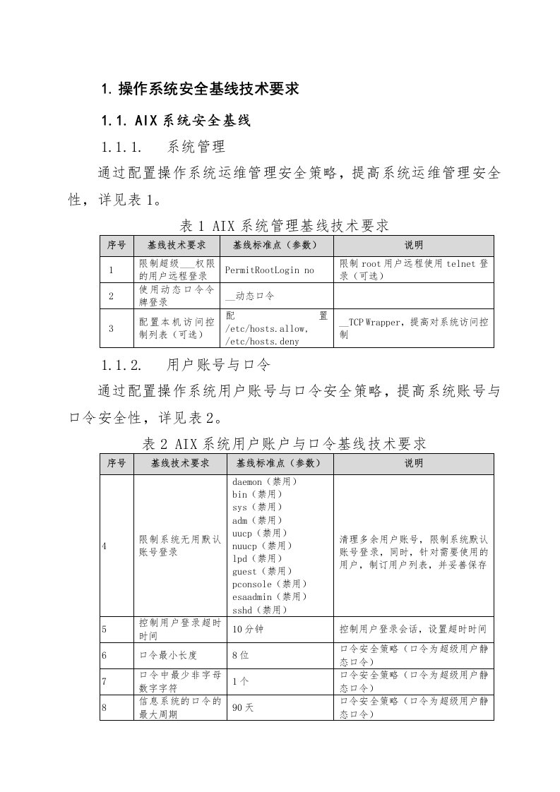 信息系统的安全基线