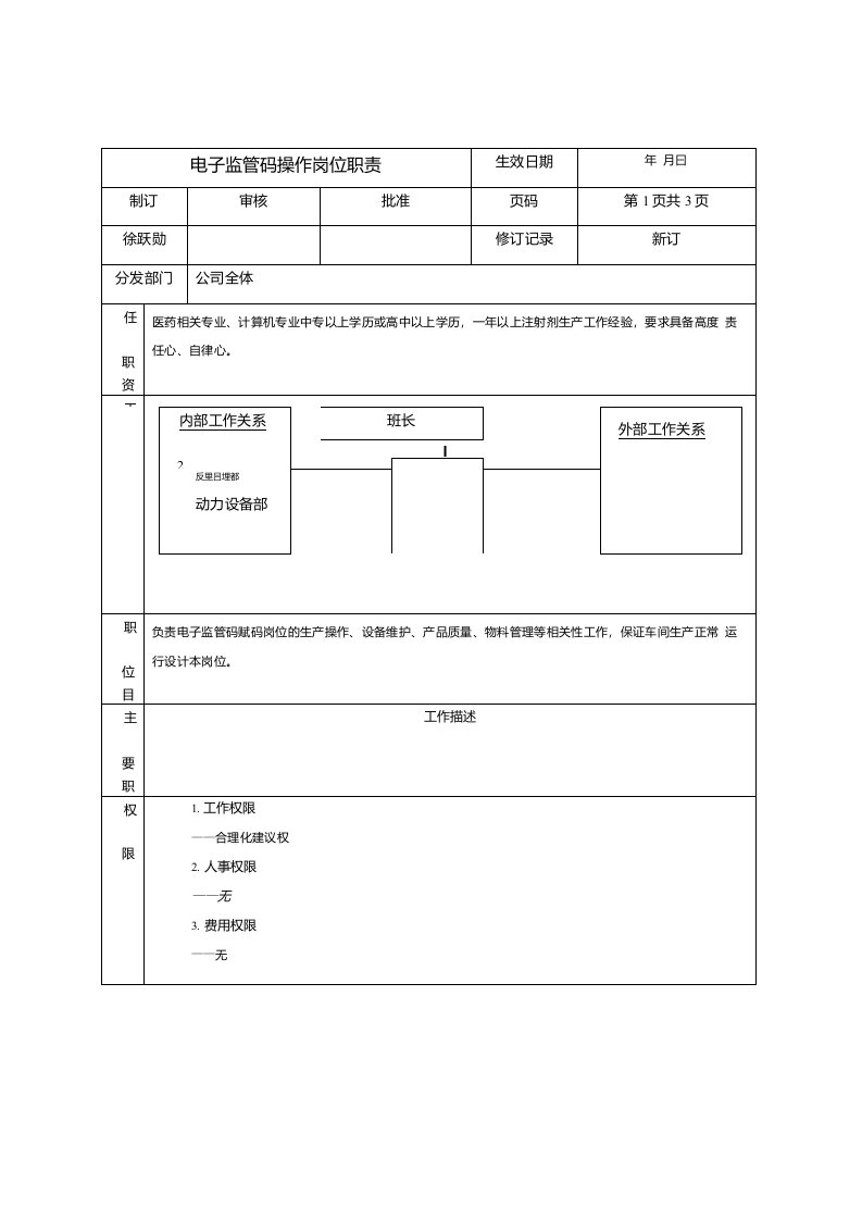 电子监管码操作岗位职1