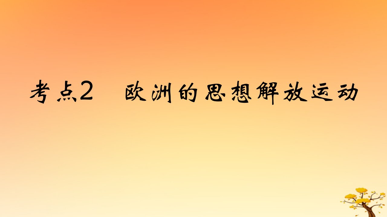 2025版高考历史一轮复习新题精练专题九走向整体的世界与资本主义制度的确立考点2欧洲的思想解放运动能力提升课件