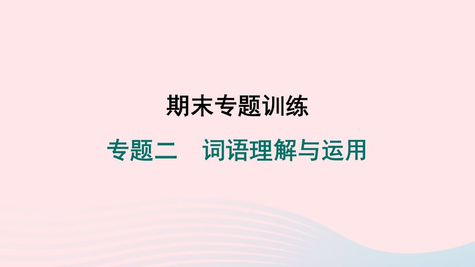 辽宁专版2024春八年级语文下册期末专题训练二词语理解与运用作业课件新人教版