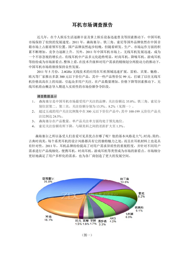 耳机市场调查报告