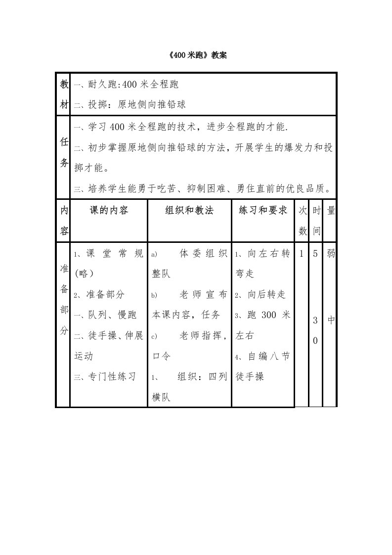 《400米跑》教案