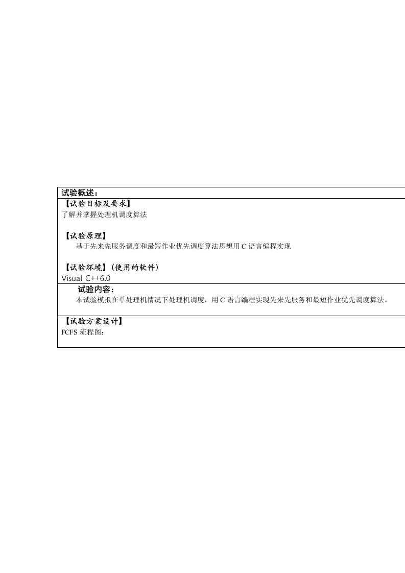 2024年先来先服务调度和最短作业优先调度算法实验报告