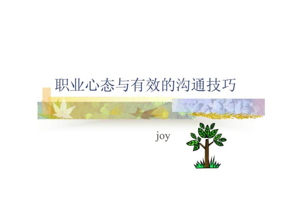 职业心态与有效的沟通技巧