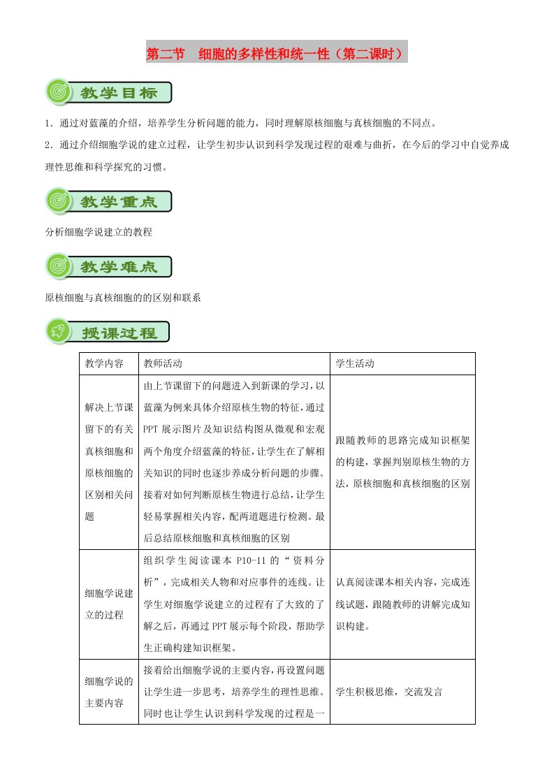 2018-2019学年高中生物