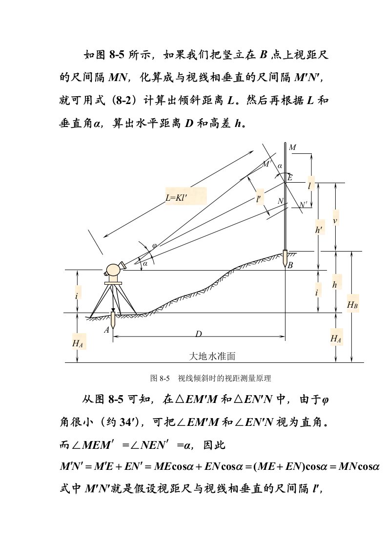 视距测量计算公式