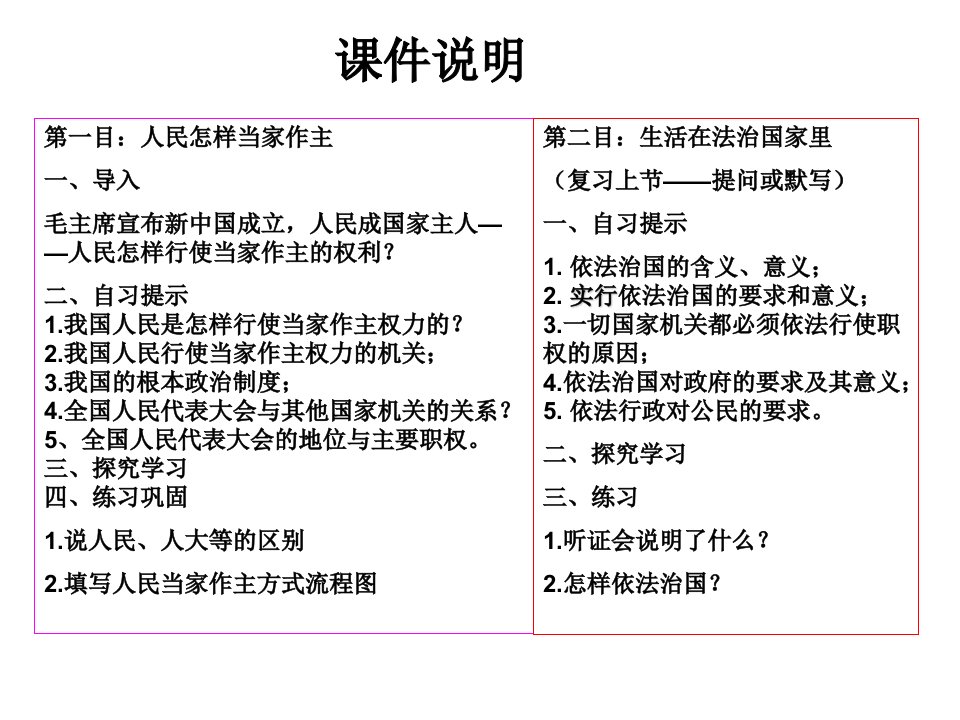 人教版九年级思想品德第6课第一框