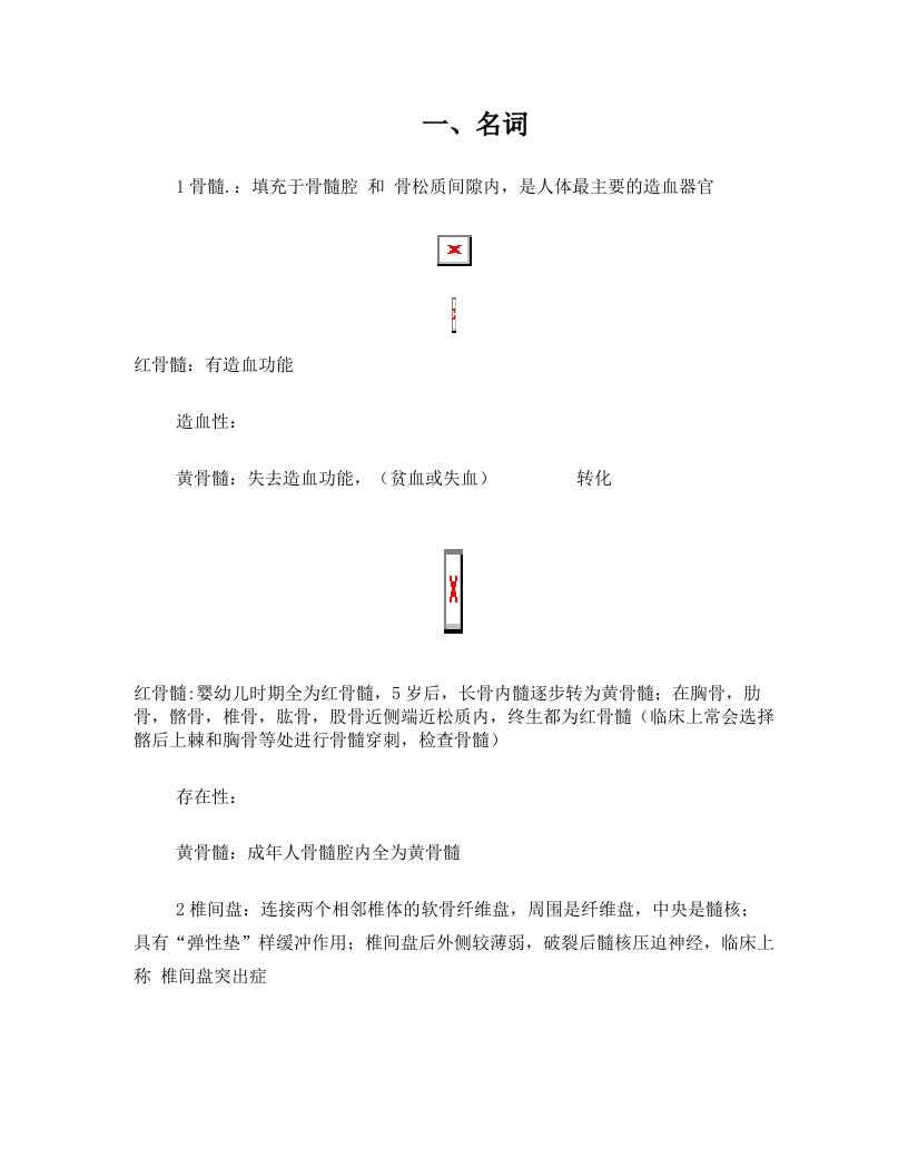 系统解剖关键词及问题复习