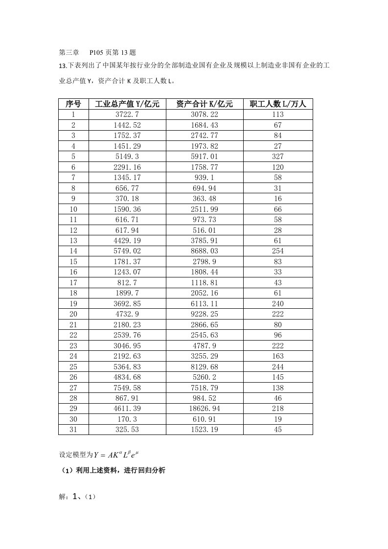 计量经济学作业